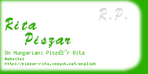 rita piszar business card